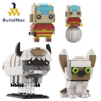 Buildmoc Аниме Фигурки Из Фильма Кирпичная Модель Набор Appa Brickheadz Строительные Блоки Куклы DIY Развивающие Игрушки Для Детей Подарки