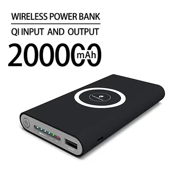 Бесплатная Доставка Power Bank 200000 мАч Беспроводная Портативная Зарядка 2 USB Телефона ExternalBattery chargerpoverbank для Iphone и Android 17