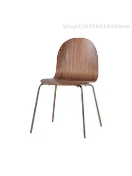 Дизайнер обеденного стула Nordic Light класса люкс со спинкой из цельного дерева, оригинальное японское ретро-кафе, повседневный стул, влиятельный человек Instagram 8