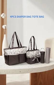 Суперсовременная сумка для мамы и ребенка большой емкости, многофункциональные дорожные сумки для подгузников 4 В1 на открытом воздухе для ухода за ребенком 22