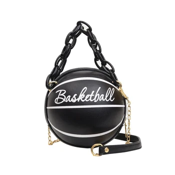 Женские сумки через плечо с круглой цепочкой в форме баскетбола, маленькие сумки-тотализаторы 3