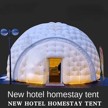 Двухэтажная надувная палатка на открытом воздухе, фермерский дом, теплая и толстая, защищенная от холода и дождя, зимняя гостиница с проживанием в семье