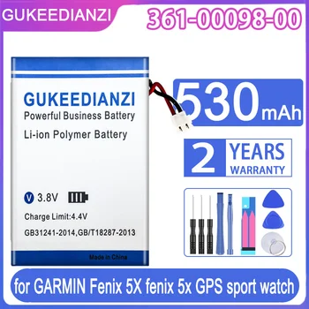 Аккумулятор GUKEEDIANZI Емкостью 530 мАч 361-00098-00 Для GARMIN Fenix 5X Замена Спортивных Часов Fenix 5x GPS Bateria с Бесплатными Инструментами 16