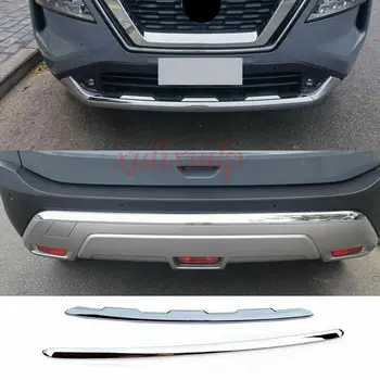 Для Nissan Rogue 2021-2022 ABS Хромированная накладка на молдинг переднего и заднего бампера 2шт 12