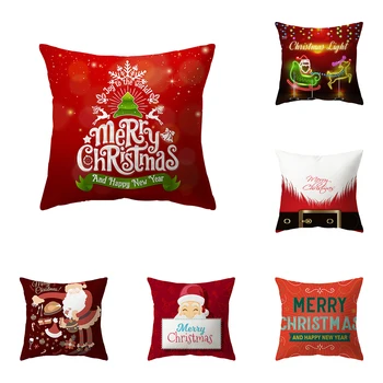 С Рождеством, Наволочка с принтом Санта-Клауса, украшение дивана для гостиной, Квадратная наволочка из полиэстера, наволочка для подушки