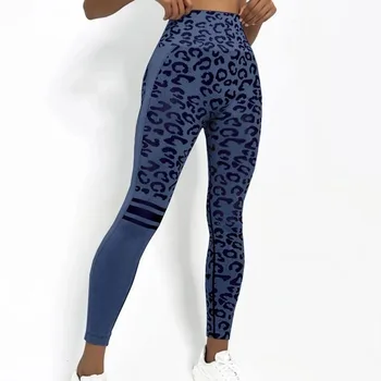 2023 Леопардовые бесшовные женские спортивные штаны для йоги, леггинсы для занятий спортом в тренажерном зале, спортивная одежда для активного бега 10