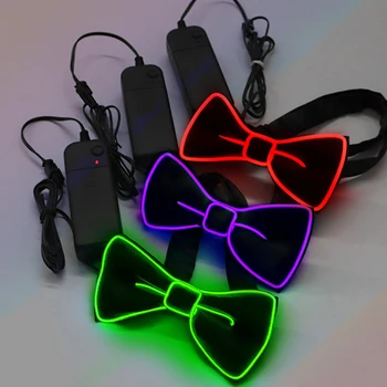 Новая светодиодная подсветка мужского галстука-бабочки, Светящийся мигающий галстук для танцевальной вечеринки, Украшение Рождественской вечеринки, Горячая распродажа