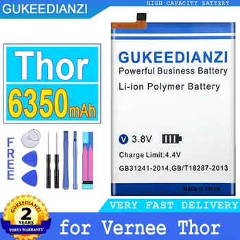 6350 мАч 100% Новый Оригинальный Аккумулятор GUKEEDIANZI Top Replacement для Vernee Thor Big Power Bateria с бесплатным Номером Набора Инструментов 19