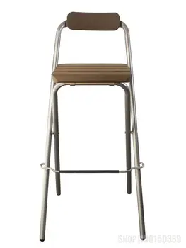 Бытовой складной барный стул Со спинкой, барный стул для гостиной, высокий стул из антикоррозийного дерева, барный стул, современный минималистичный барный стул 12
