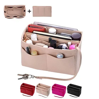 Новый органайзер для макияжа, войлочная сумка-вкладыш для сумочки, внутренний кошелек, портативные косметички, подходящие для различных сумок для женщин 11