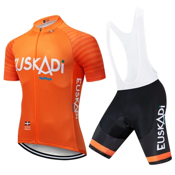 2023 Team EUSKADI Велоспорт Джерси Комплект Мужская Летняя Короткая Одежда Оранжевые Рубашки Для Шоссейных Велосипедов Костюм Велосипедный Нагрудник Шорты Ropa ciclismo MTB 18