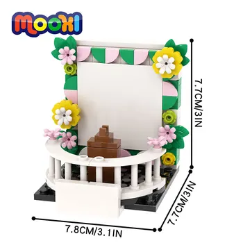 Модель арки с видом на улицу в городе Мукси, Свадебная сцена, строительный блок, кирпич, развивающие игрушки для детей, Сборка деталей MOC4095 15