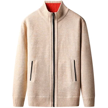 2023 Осенне-зимний мужской свитер, модный вязаный кардиган, мужской свитер высокого качества, корейская повседневная куртка, мужской свитер на молнии 01