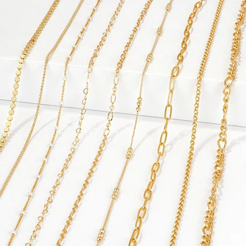 18-Каратная позолоченная цепочка для ожерелья, браслета, ювелирных изделий 