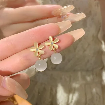Новые Корейские серьги с цветами, женские дизайнерские легкие роскошные украшения для девочек 2