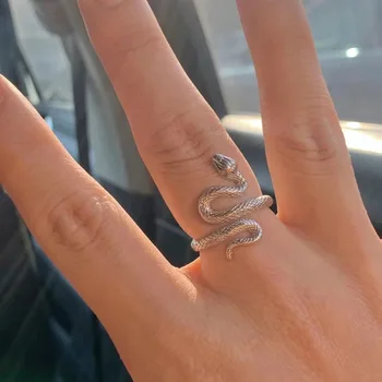 ювелирные изделия, женское кольцо в виде змеи, изогнутое кольцо в виде змеи, простая мода для темперамента 5