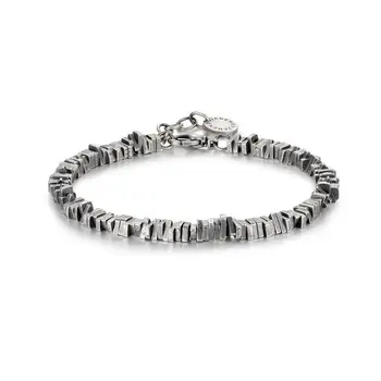 SH Ретро изношенный браслет из ломаного серебра унисекс, мужской и женский браслет для пары в темном стиле 1