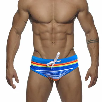 WK99 в синюю полоску, сексуальные мужские купальники с низкой талией, новые летние пляжные мужские пляжные шорты, бикини, плавательные трусы, плавки, мужские плавательные костюмы 9