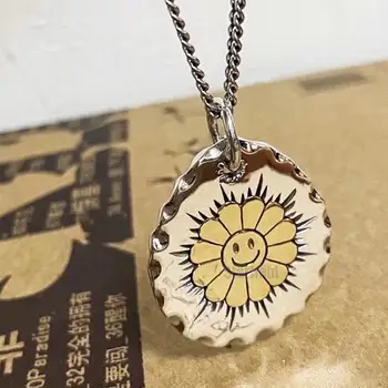 персонаж джокера в стиле хип-хоп sunflower smile S925, ожерелье из чистого серебра, подвеска для уличных пар, женщины 15