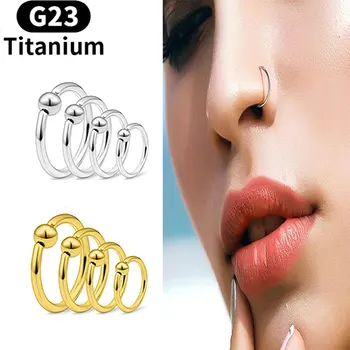 1 ШТ G23 Титановое Сегментное Кольцо С Шариковым Центром, Удерживающее Бусину, Ушной Обруч, Кольцо Для Носа, Серьги-Кольца Для Ушей, Пирсинг, Украшения Для Тела 15