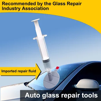 Набор инструментов для ремонта лобового стекла Жидкость для удаления царапин на автомобильном стекле Портативный инструмент для удаления трещин на ветровом стекле 6