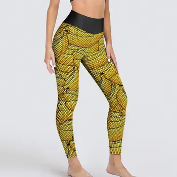 Брюки для йоги Banana Fresh, сексуальные леггинсы с желтым фруктовым дизайном, леггинсы для фитнеса с эффектом пуш-ап, женские забавные эластичные спортивные колготки