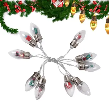 Гирлянды для Рождественской елки, гирлянды для комнаты с Санта-Клаусом, снеговиком, светодиодные лампы, уличные фонари на батарейках или USB для декоративного освещения 2