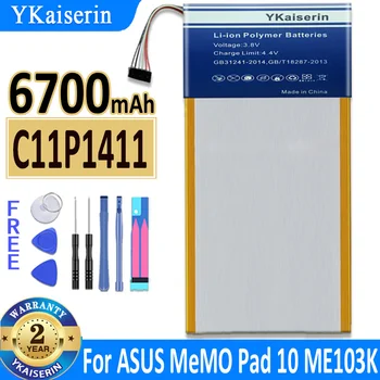 6700 мАч YKaiserin Аккумулятор C11P1411 для ASUS MeMO Pad 10 Pad10 ME103K K01E ME0310K ME103 Аккумулятор большой емкости 18