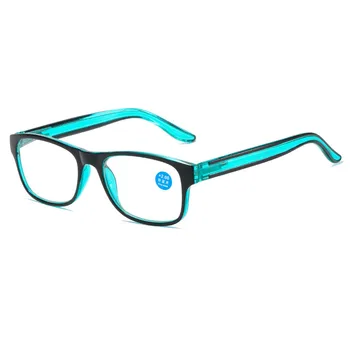 Модные Женские и мужские Прозрачные Квадратные Компьютерные очки для дальнозоркости, очки для чтения с синим светом, очки в оправе на пружинных ножках 13
