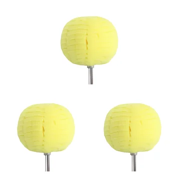 3 шт. полированные губчатые накладки для автомобильных ступиц, круглый вощеный губчатый шарик, буфер для деталей автомобиля (желтый) 18