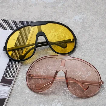 Интегрированные сросшиеся солнцезащитные очки Летние солнцезащитные очки большого размера с Hd-линзами Новые винтажные круглые солнцезащитные очки Y2K для защиты от ультрафиолета на открытом воздухе 20