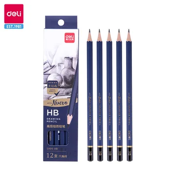 Deli Fine Sketching Pencil 12 шт. Набор Карандашей для рисования из липы H / HB / 2H / 3H / B / 2B / 3B / 4B / 5B / 6B/ 7B / 8B / 9B / 10B / 12B Школьные Принадлежности для рукоделия 5