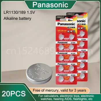 20ШТ Panasonic AG10 LR54 Cell Coin 1.55V SR54 389 189 LR1130 SR1130 Щелочные Кнопочные Батарейки для Часов Игрушки Пульт Дистанционного Управления 22