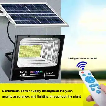 Солнечный настенный светильник, Наружный проектор, дистанционное управление, Стена внутреннего двора, Отражатель с питанием от солнечной батареи, светодиодный прожектор безопасности 1