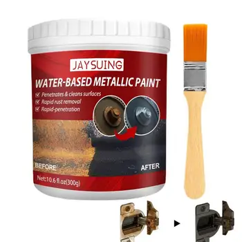 Металлическая краска на водной основе для удаления ржавчины с металла С кисточкой, антикоррозийное покрытие автомобиля, ингибитор ржавчины, действует на ржавую сталь 5