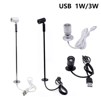 etrnLED USB 5V Светодиодный Точечный светильник мощностью 1 Вт 3 Вт Для поверхностного монтажа В шкафу-Витрине Прилавка Ювелирной лампы С Поворотным углом Наклона Потолочного Мини-прожектора 19