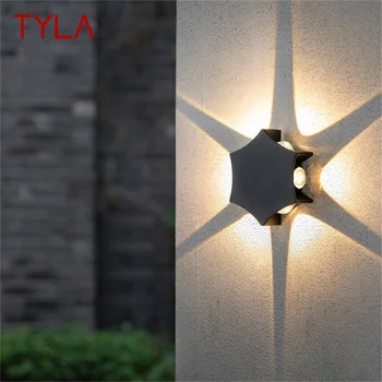 TYLA Креативные уличные настенные светильники Современная черная водонепроницаемая светодиодная простая лампа для дома, веранды, балкона, виллы 19