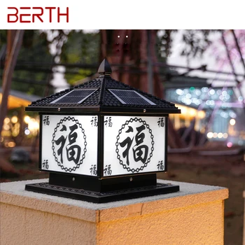 Уличная Солнечная лампа на столбе, светодиодное креативное китайское освещение на столбе, Водонепроницаемое IP65 для дома, виллы, двора, веранды. 7