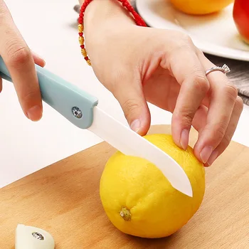 1 шт. мини-керамический нож для фруктов Принадлежности для кухни и бара Портативный складной нож Креативный кухонный нож для фруктов Нож для очистки овощей 17
