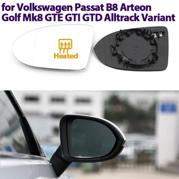 Зеркало заднего вида Стеклянные Дверные Боковые зеркала с подогревом Бокового зеркального стекла для Volkswagen VW Passat B8 Arteon GTE Alltrack Вариант 2015-23 5
