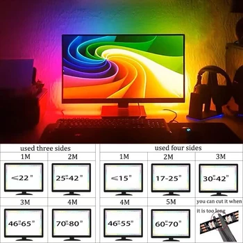 Светодиодная лента, экран монитора, интеллектуальная синхронизация, погружение в компьютерные игры, RGB светодиодная подсветка для Windows, синхронизация музыки, Окружающий атмосферный свет 1