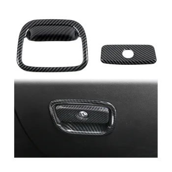 Накладка ручки перчаточного ящика для хранения в салоне автомобиля из углеродного волокна для Dodge Durango 2011-2020 9