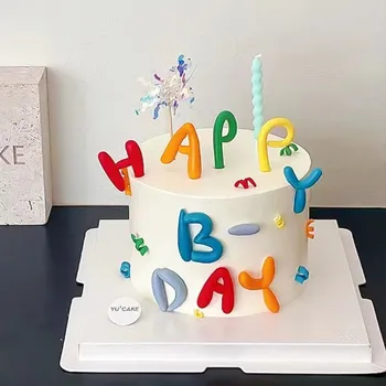 Карамельный алфавит, мягкая резинка, украшение для выпечки торта, детское праздничное украшение для торта, Кондитерские принадлежности 4