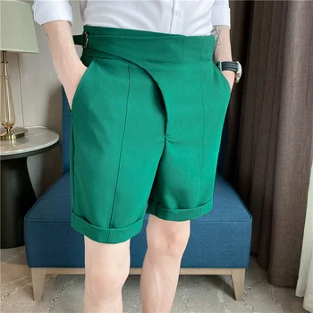Мужские летние шорты 2022 года, Корейские модные Деловые Повседневные Офисные брюки-чино, Классная дышащая одежда S-3XL 12