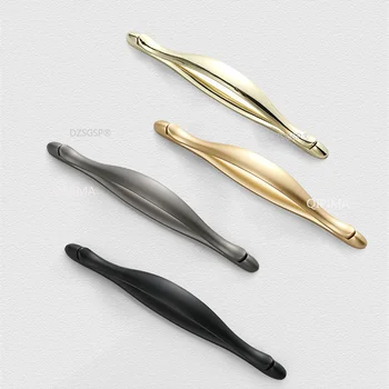 Современная черная ручка для шкафа Креативная Дверная ручка из цинкового сплава Высококачественный выдвижной шкаф Новая китайская Простая Твердая ручка 7