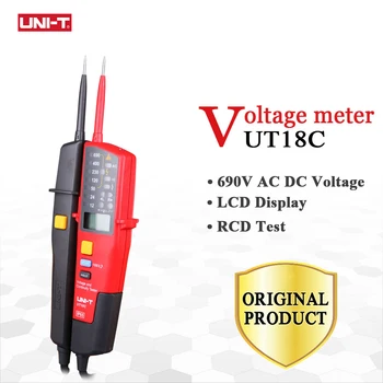 UNI-T UT18B UT18D Цифровой Вольтметр AC DC Тестер Непрерывности напряжения 690 В ЖК-дисплей с 3-Фазным Последовательным УЗО Электрический Тестер