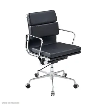 Кожаное кресло для конференций, подъем и опускание офисного стула, простота современной мебели, защита талии при повороте 12