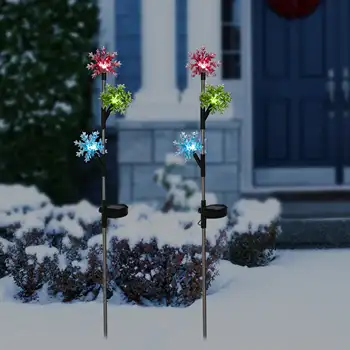 Акриловые 3-уровневые подставки для снежинок для праздничного декора со светодиодными гирляндами на солнечных батареях, 2 шт. 6