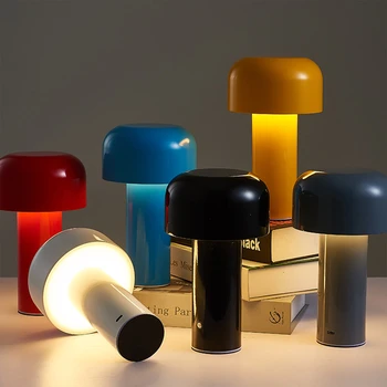 Настольная лампа-гриб, ночник, Портативная беспроводная Сенсорная перезаряжаемая Декоративная лампа, Прикроватная лампа USB, Настольная лампа для декора спальни 3