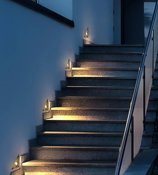 Подсветка ступенек лестницы, интеллектуальное распознавание, наружное освещение, освещение внутреннего двора, освещение угла стены под углом 90 градусов, наружное освещение ступенек
